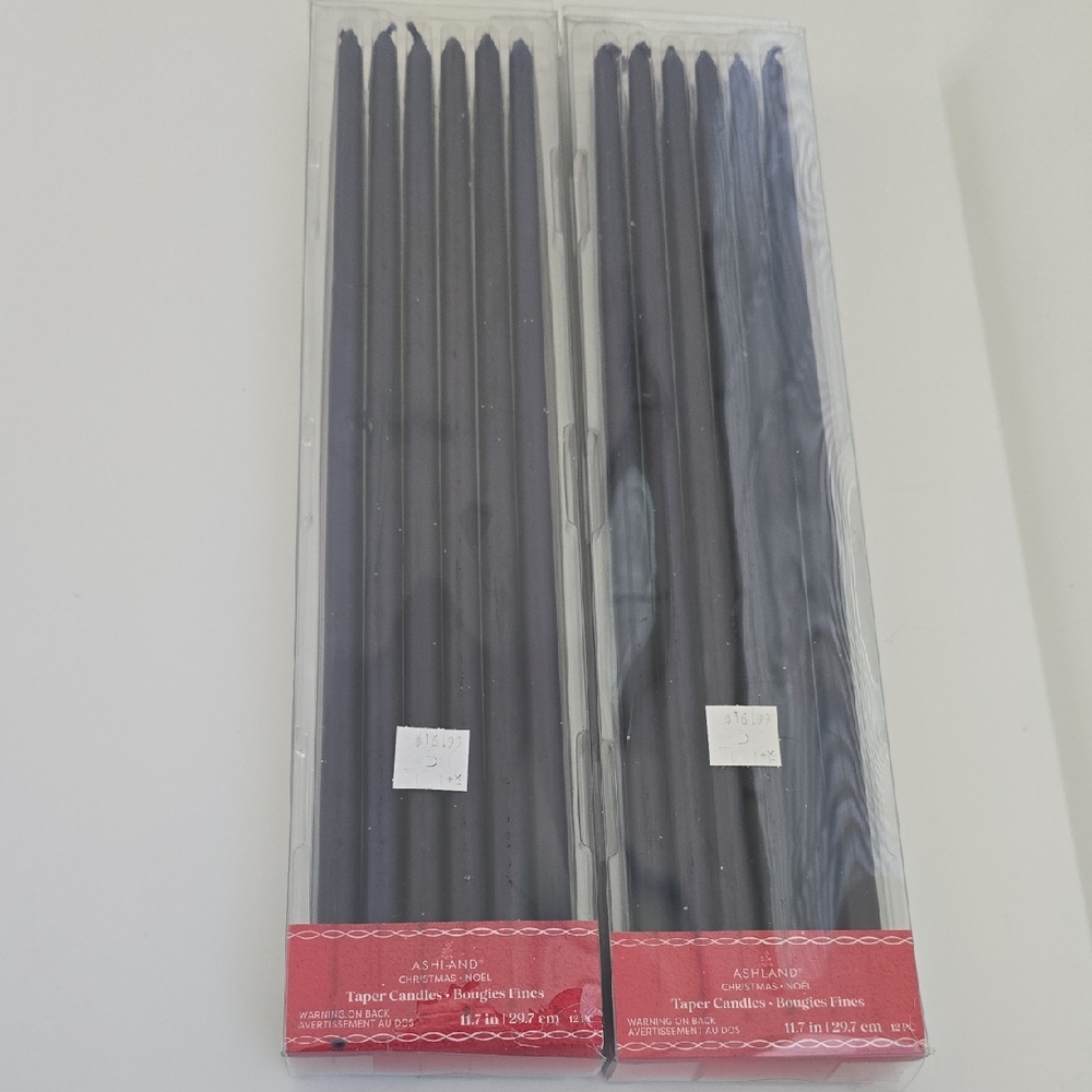 New Ashland Navy Blue Elegant Taper Candles - 2 Sets of 12 - Picture 2 of 5